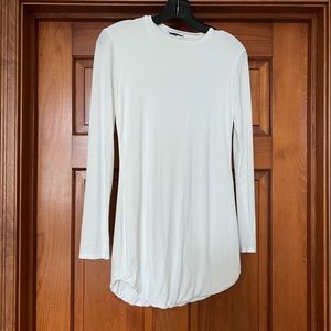 FASHION NOVA White Long Sleeve Tunic with Baby Turtleneck